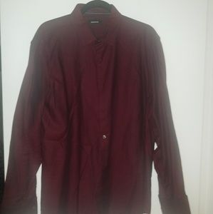 Men's Alfani dark red button down shirt